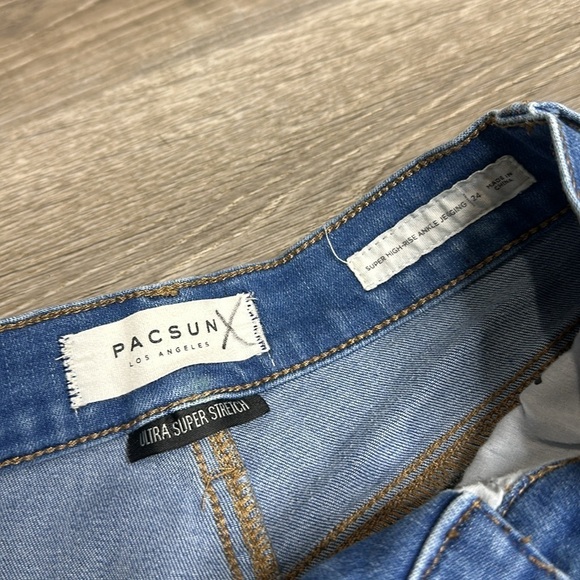 PacSun Women’s Super High-Rise Ankle Jegging Jeans Raw Hem Blue Sz 24 - Picture 3 of 11